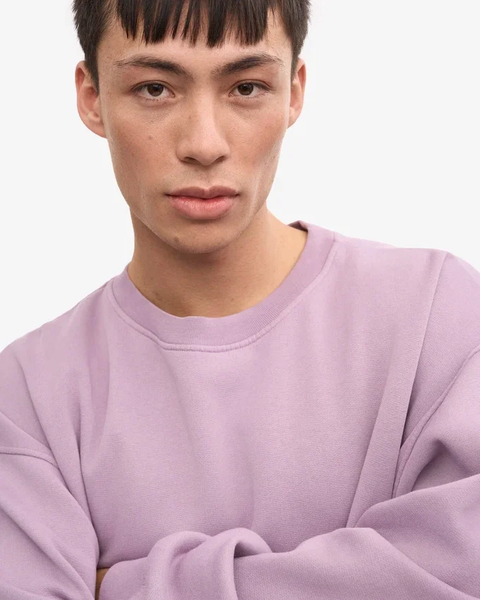 Bio-Oversize-Sweatshirt – Perlmutt-Lila