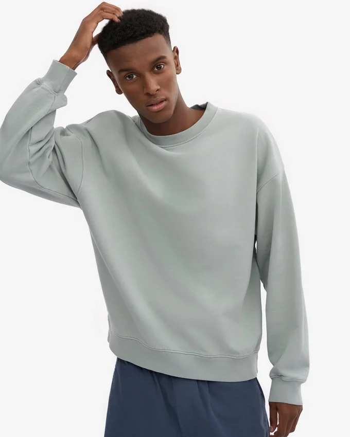 Bio-Oversize-Sweatshirt – Stahlblau