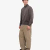 Bio-Pullover mit Troyer – Ausgewaschenes Schlammgrau