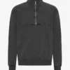 Bio-Pullover mit Troyer – Faded Black
