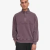 Bio-Pullover mit Troyer – Faded Grape