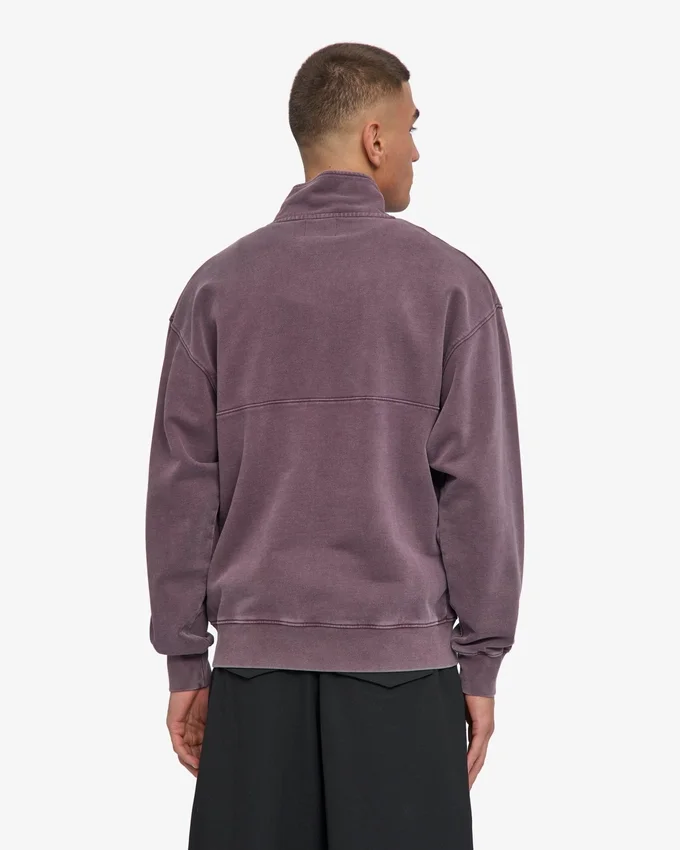 Bio-Pullover mit Troyer – Faded Grape