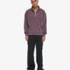 Bio-Pullover mit Troyer – Faded Grape