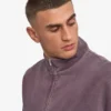 Bio-Pullover mit Troyer – Faded Grape