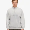 Bio-Pullover mit Troyer – Faded Grey