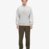 Bio-Pullover mit Troyer – Faded Grey