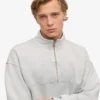 Bio-Pullover mit Troyer – Faded Grey