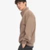 Bio-Pullover mit Troyer – Faded Khaki