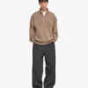 Bio-Pullover mit Troyer – Faded Khaki