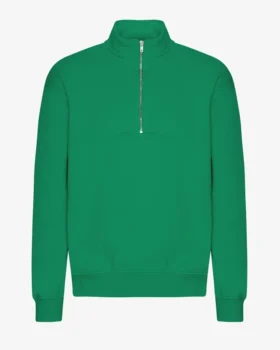 Bio-Pullover mit Troyer – Kellygrün