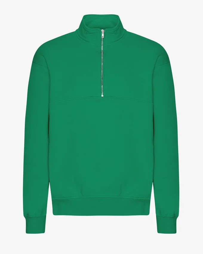 Bio-Pullover mit Troyer – Kellygrün