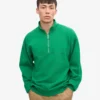 Bio-Pullover mit Troyer – Kellygrün