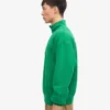 Bio-Pullover mit Troyer – Kellygrün