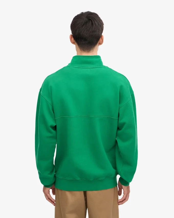Bio-Pullover mit Troyer – Kellygrün