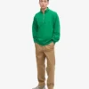 Bio-Pullover mit Troyer – Kellygrün