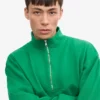 Bio-Pullover mit Troyer – Kellygrün
