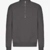 Bio-Pullover mit Troyer – Lavagrau