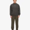 Bio-Pullover mit Troyer – Lavagrau