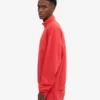 Bio-Pullover mit Troyer – Mandarinenrot