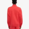 Bio-Pullover mit Troyer – Mandarinenrot