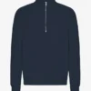 Bio-Pullover mit Troyer – Marineblau