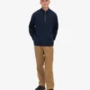 Bio-Pullover mit Troyer – Marineblau
