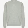 Bio-Pullover mit Troyer – Meliert-Grau