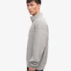 Bio-Pullover mit Troyer – Meliert-Grau