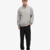 Bio-Pullover mit Troyer – Meliert-Grau