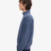 Bio-Pullover mit Troyer – Neptunblau