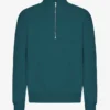 Bio-Pullover mit Troyer – Ozeangrün