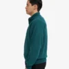 Bio-Pullover mit Troyer – Ozeangrün