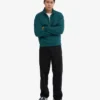 Bio-Pullover mit Troyer – Ozeangrün
