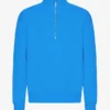 Bio-Pullover mit Troyer – Pazifikblau