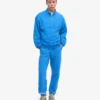 Bio-Pullover mit Troyer – Pazifikblau