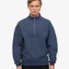 Bio-Pullover mit Troyer – Petrolblau