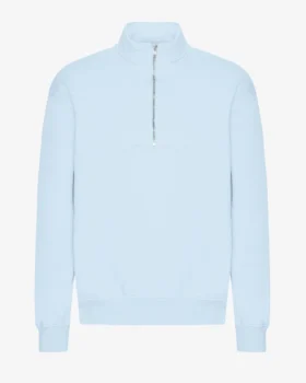 Bio-Pullover mit Troyer – Polar-Blau