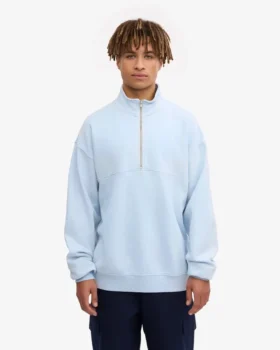 Bio-Pullover mit Troyer – Polar-Blau