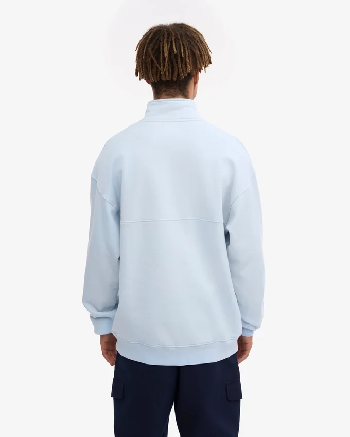 Bio-Pullover mit Troyer – Polar-Blau