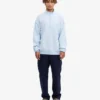 Bio-Pullover mit Troyer – Polar-Blau