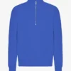 Bio-Pullover mit Troyer – Saphirblau