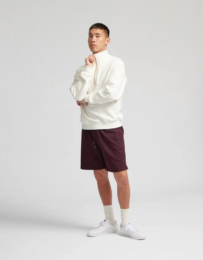 Bio-Pullover mit Troyer – Saphirblau