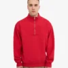 Bio-Pullover mit Troyer – Scharlachrot
