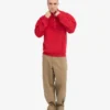 Bio-Pullover mit Troyer – Scharlachrot