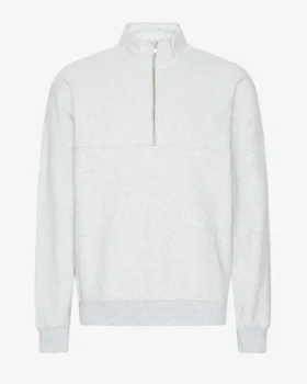 Bio-Pullover mit Troyer – Schneemelange