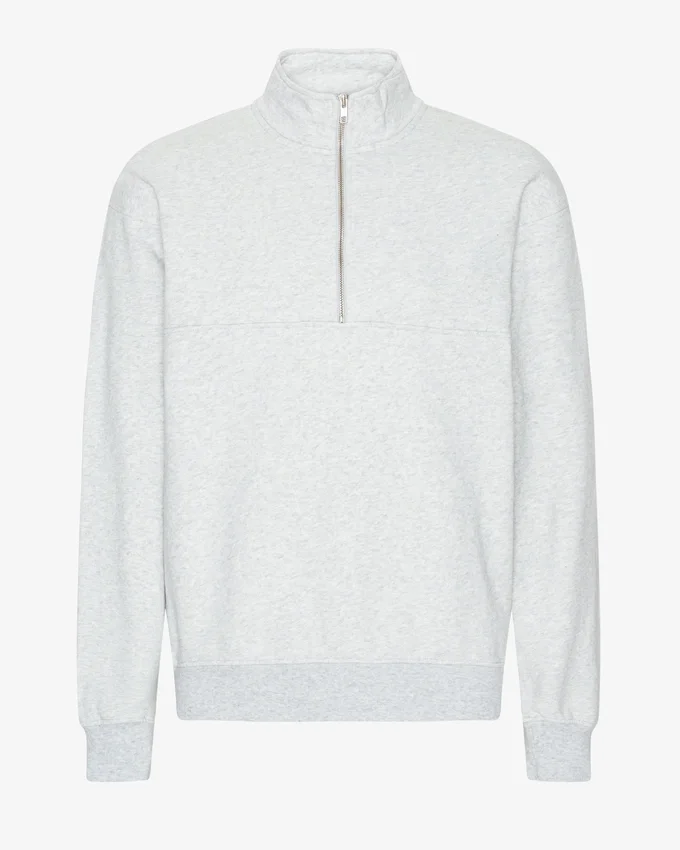 Bio-Pullover mit Troyer – Schneemelange