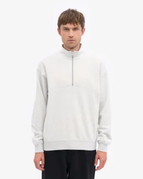 Bio-Pullover mit Troyer – Schneemelange