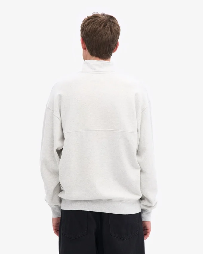 Bio-Pullover mit Troyer – Schneemelange