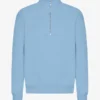 Bio-Pullover mit Troyer – Seaside Blue