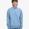 Bio-Pullover mit Troyer – Seaside Blue
